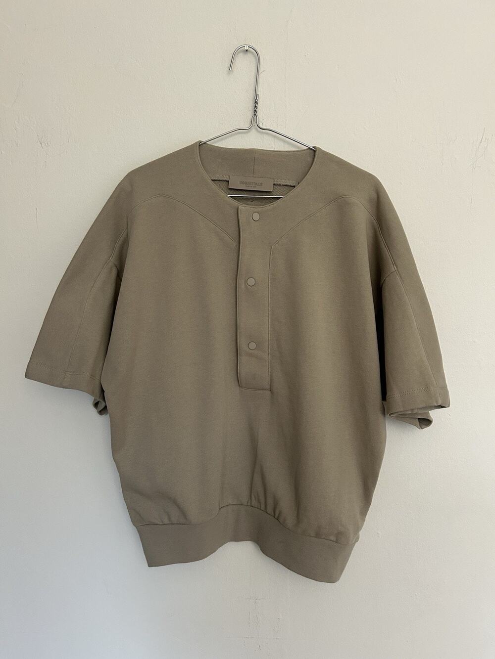 Fear of God Essentials Kids 12 Oversized Snap Sweatshirt Taupe 23x25 Fits M-L